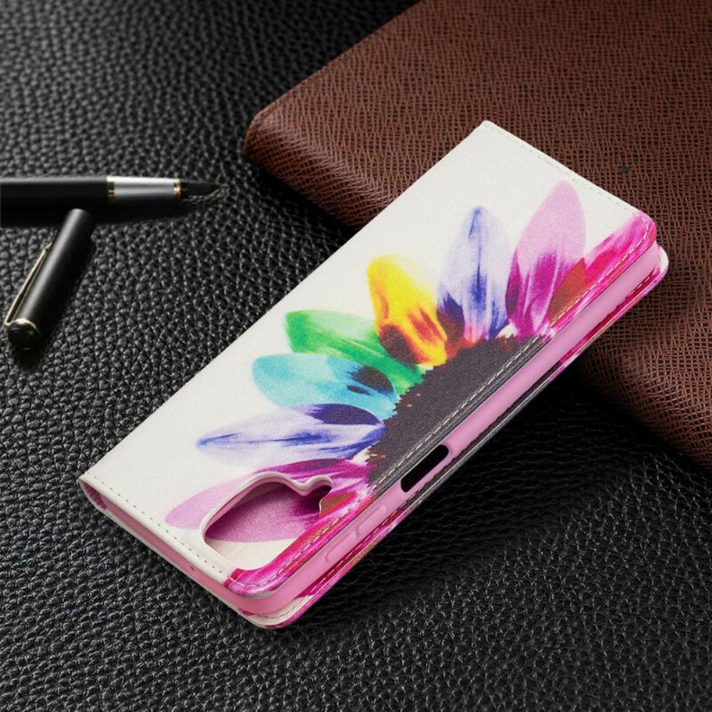 Bescherming Hoesje voor Samsung Galaxy A12 / M12 Folio-hoesje Aquarel Bloem