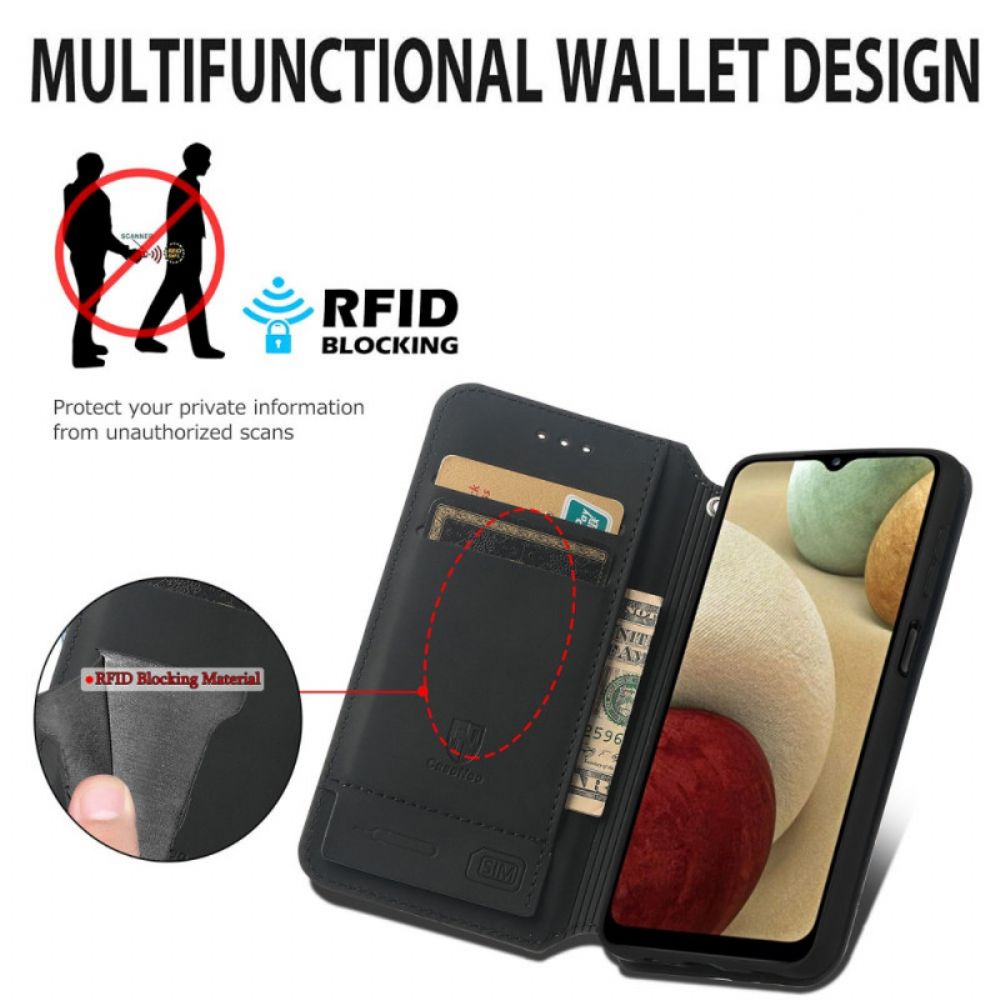 Bescherming Hoesje voor Samsung Galaxy A12 / M12 Folio-hoesje Caseneo Rfid-ontwerp