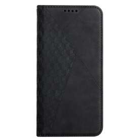 Bescherming Hoesje voor Samsung Galaxy A12 / M12 Folio-hoesje Geo Leereffect