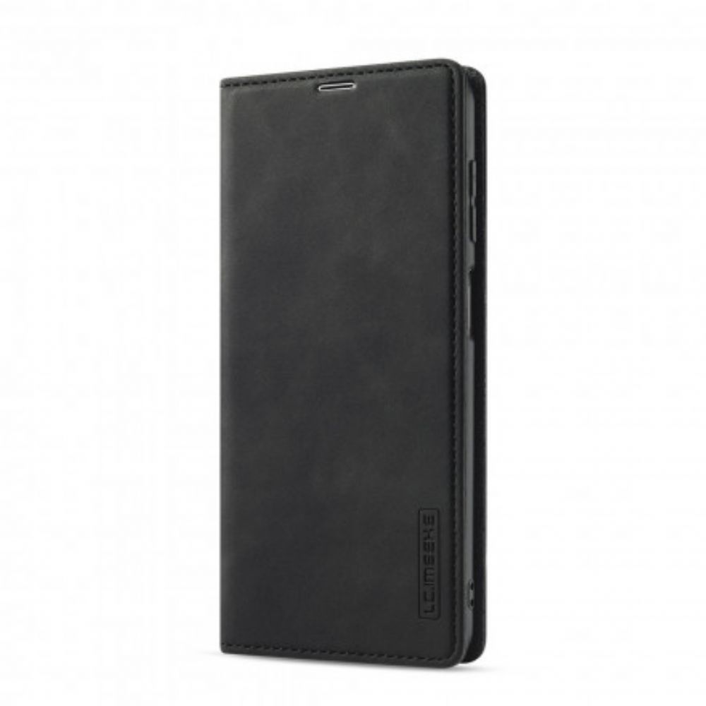 Bescherming Hoesje voor Samsung Galaxy A12 / M12 Folio-hoesje Lc.imeeke Leereffect