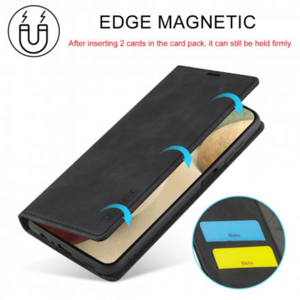 Bescherming Hoesje voor Samsung Galaxy A12 / M12 Folio-hoesje Lc.imeeke Leereffect
