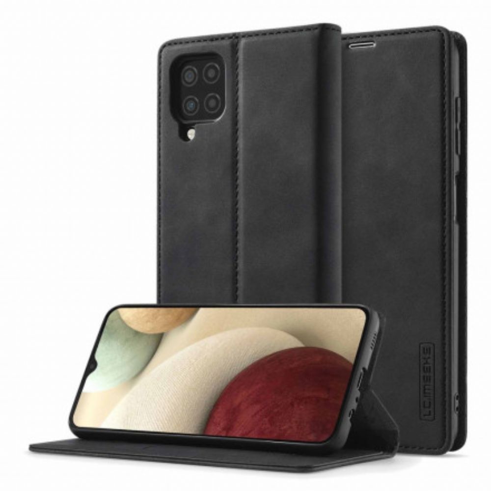 Bescherming Hoesje voor Samsung Galaxy A12 / M12 Folio-hoesje Lc.imeeke Leereffect