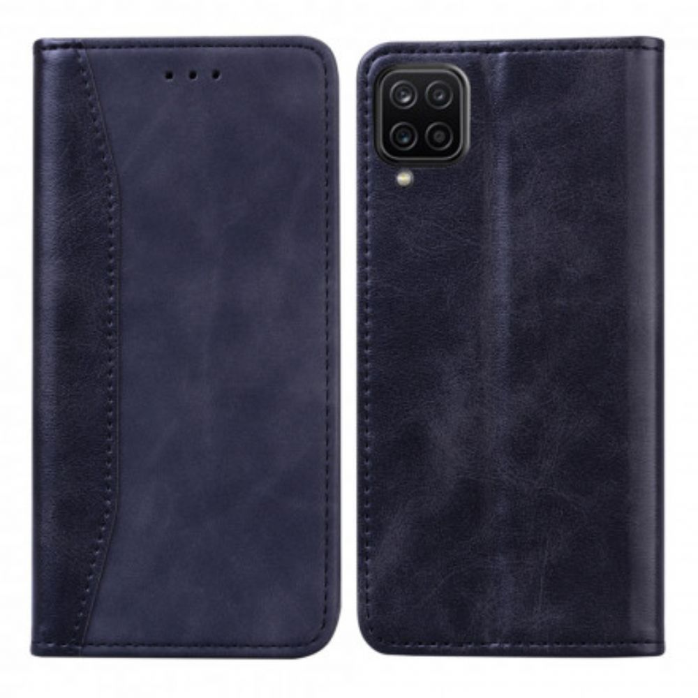 Bescherming Hoesje voor Samsung Galaxy A12 / M12 Folio-hoesje Tweekleurig Zakelijk Leereffect