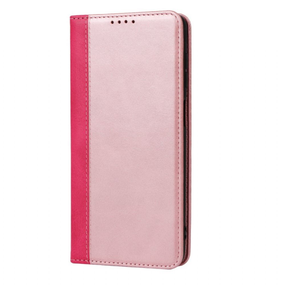Bescherming Hoesje voor Samsung Galaxy A12 / M12 Folio-hoesje Tweekleurige Lederen Stijl