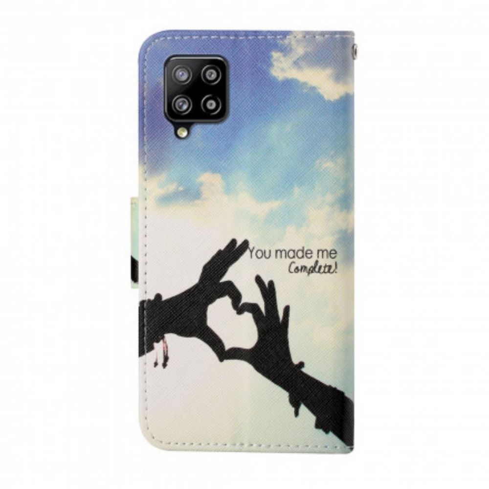 Flip Case voor Samsung Galaxy A12 / M12 Compleet Met Draagkoord