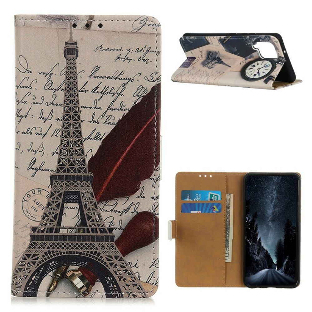 Folio-hoesje voor Samsung Galaxy A12 / M12 Eiffeltoren Van De Dichter