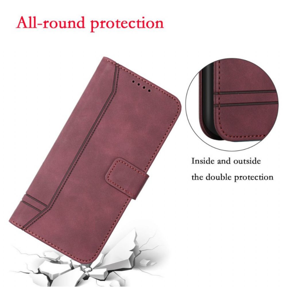 Folio-hoesje voor Samsung Galaxy A12 / M12 Glimlach Met Lanyard