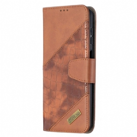 Folio-hoesje voor Samsung Galaxy A12 / M12 Klassiek Krokodillenleereffect