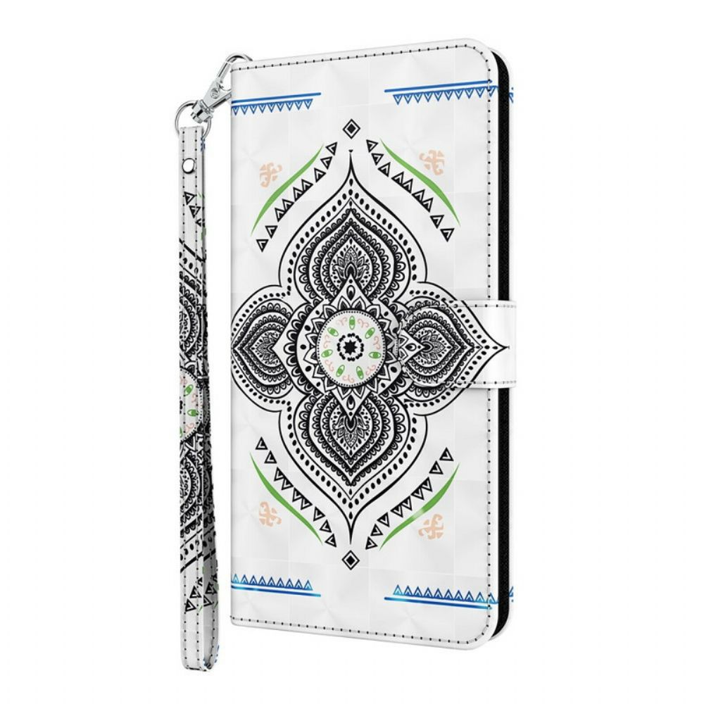 Folio-hoesje voor Samsung Galaxy A12 / M12 Mandala Lichtspots Met Lanyard