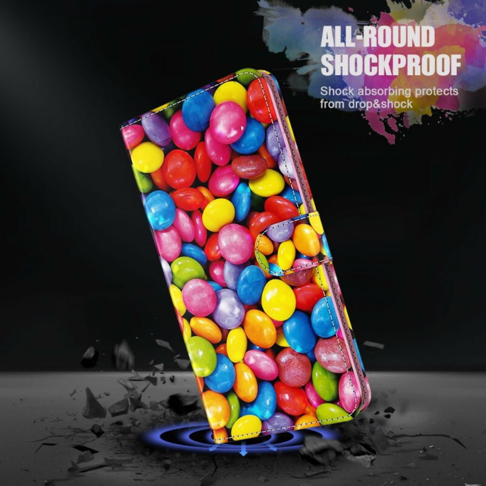 Folio-hoesje voor Samsung Galaxy A12 / M12 Snoep Met Koord