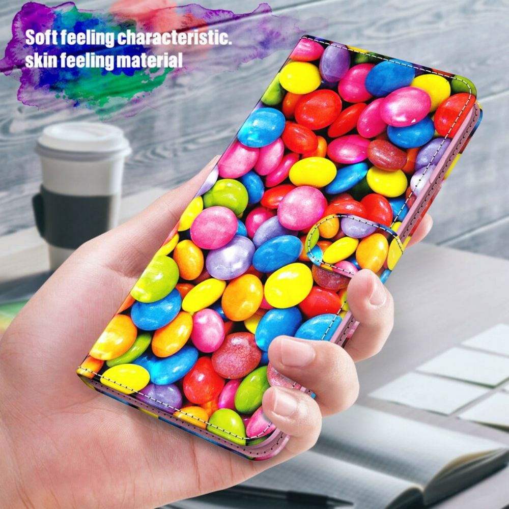 Folio-hoesje voor Samsung Galaxy A12 / M12 Snoep Met Koord