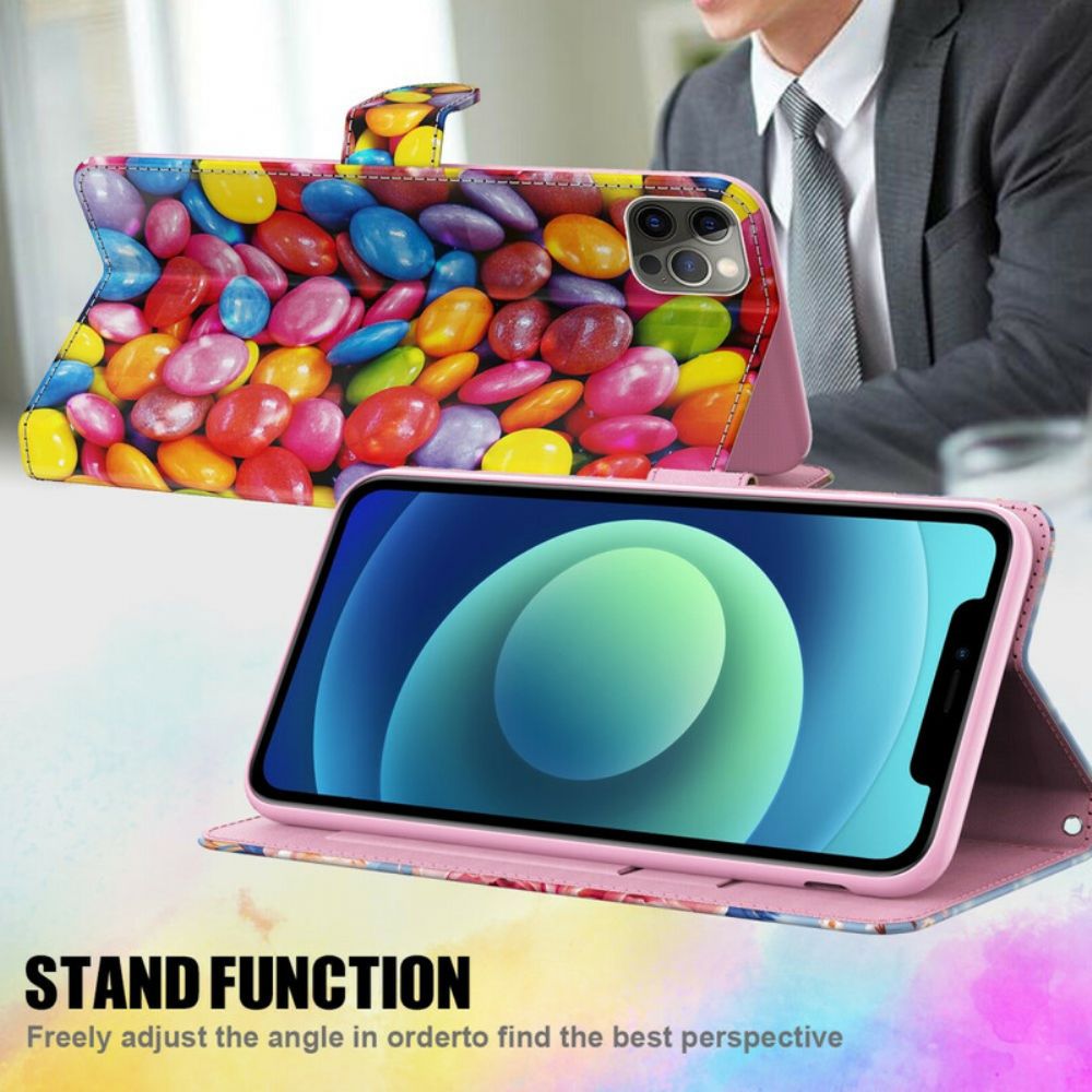 Folio-hoesje voor Samsung Galaxy A12 / M12 Snoep Met Koord