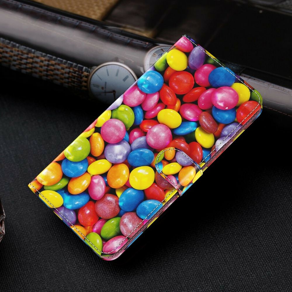 Folio-hoesje voor Samsung Galaxy A12 / M12 Snoep Met Koord