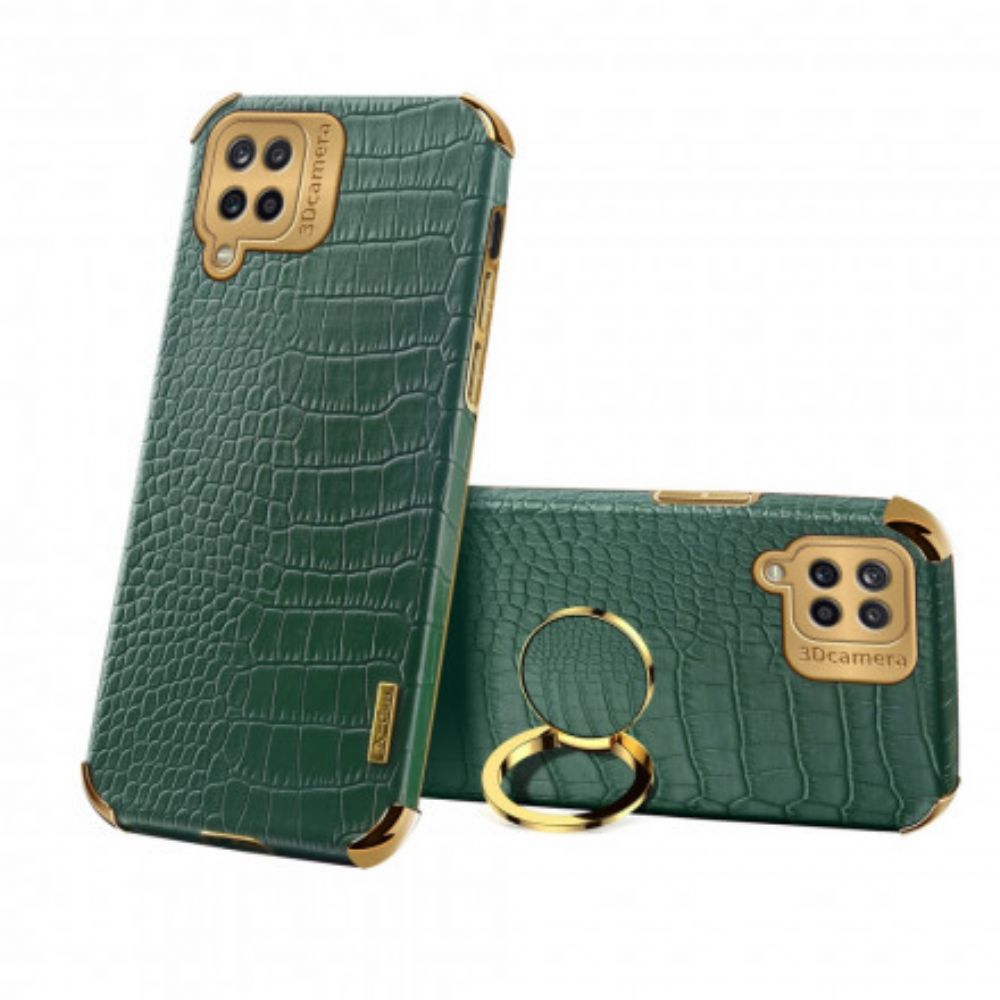 Hoesje voor Samsung Galaxy A12 / M12 Faux Leer Met Ring-steun