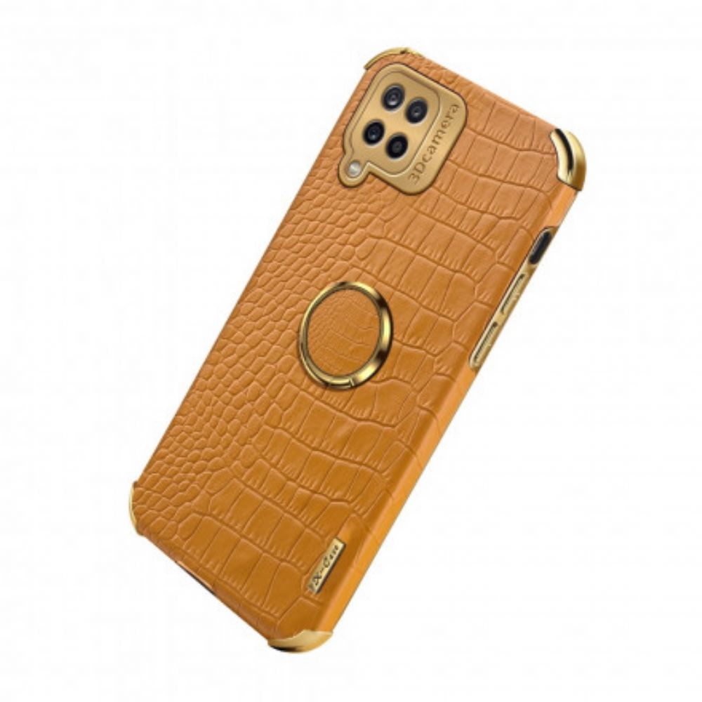 Hoesje voor Samsung Galaxy A12 / M12 Faux Leer Met Ring-steun