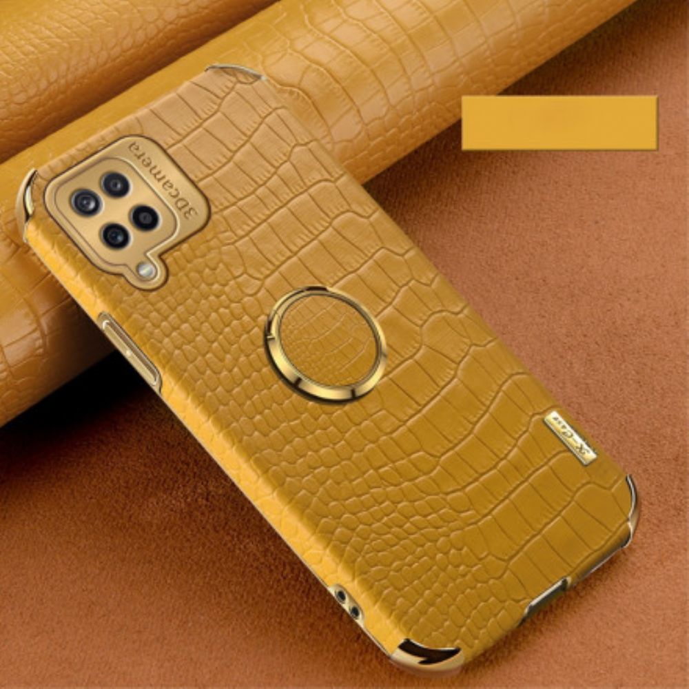 Hoesje voor Samsung Galaxy A12 / M12 Faux Leer Met Ring-steun