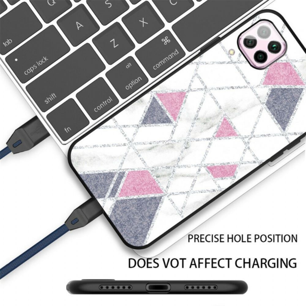 Hoesje voor Samsung Galaxy A12 / M12 Glitter Marmer