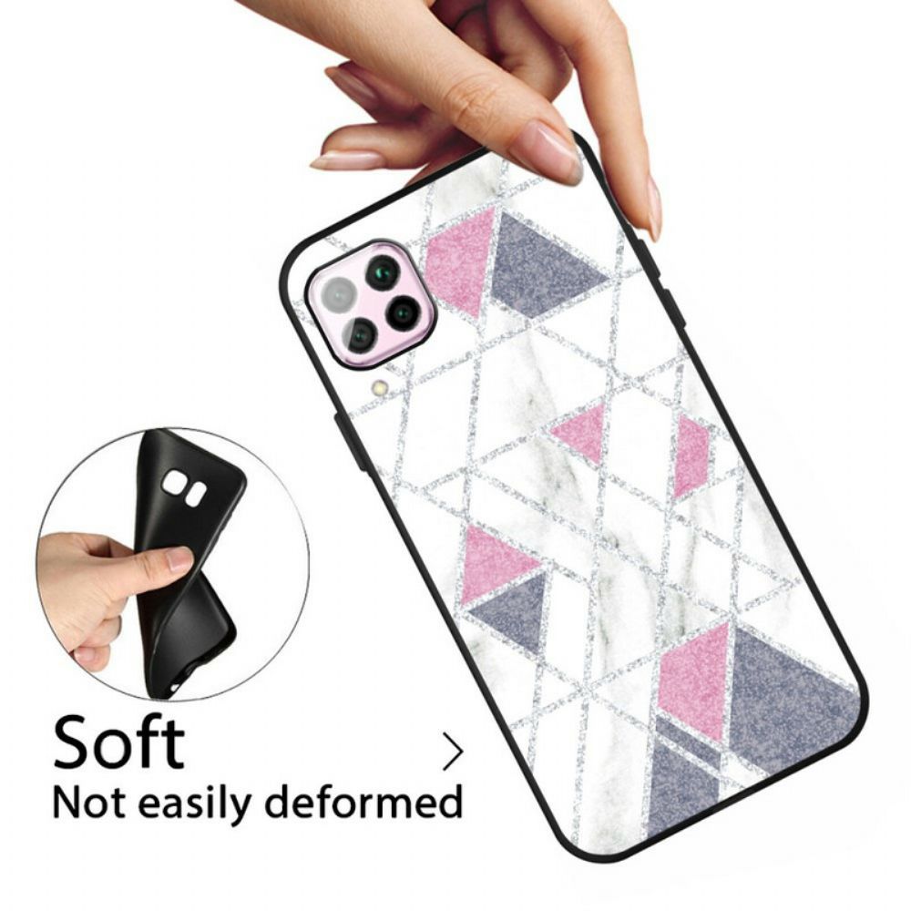 Hoesje voor Samsung Galaxy A12 / M12 Glitter Marmer