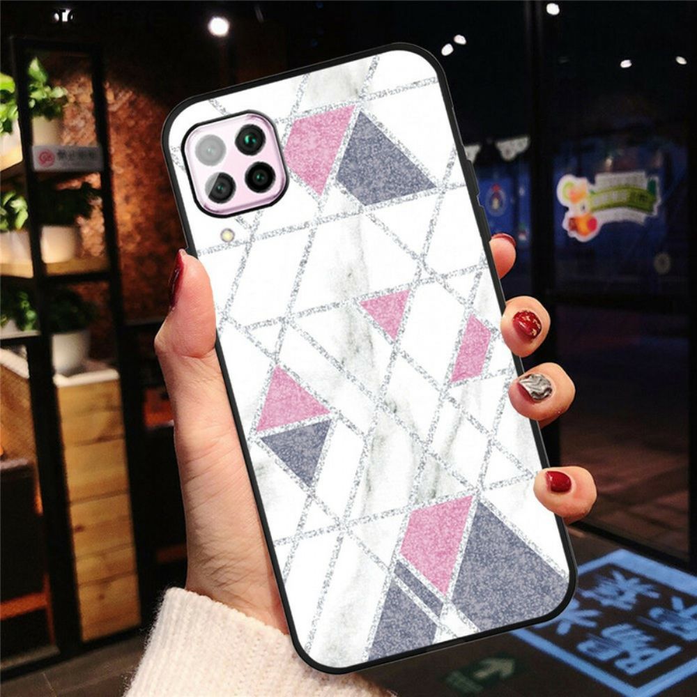 Hoesje voor Samsung Galaxy A12 / M12 Glitter Marmer