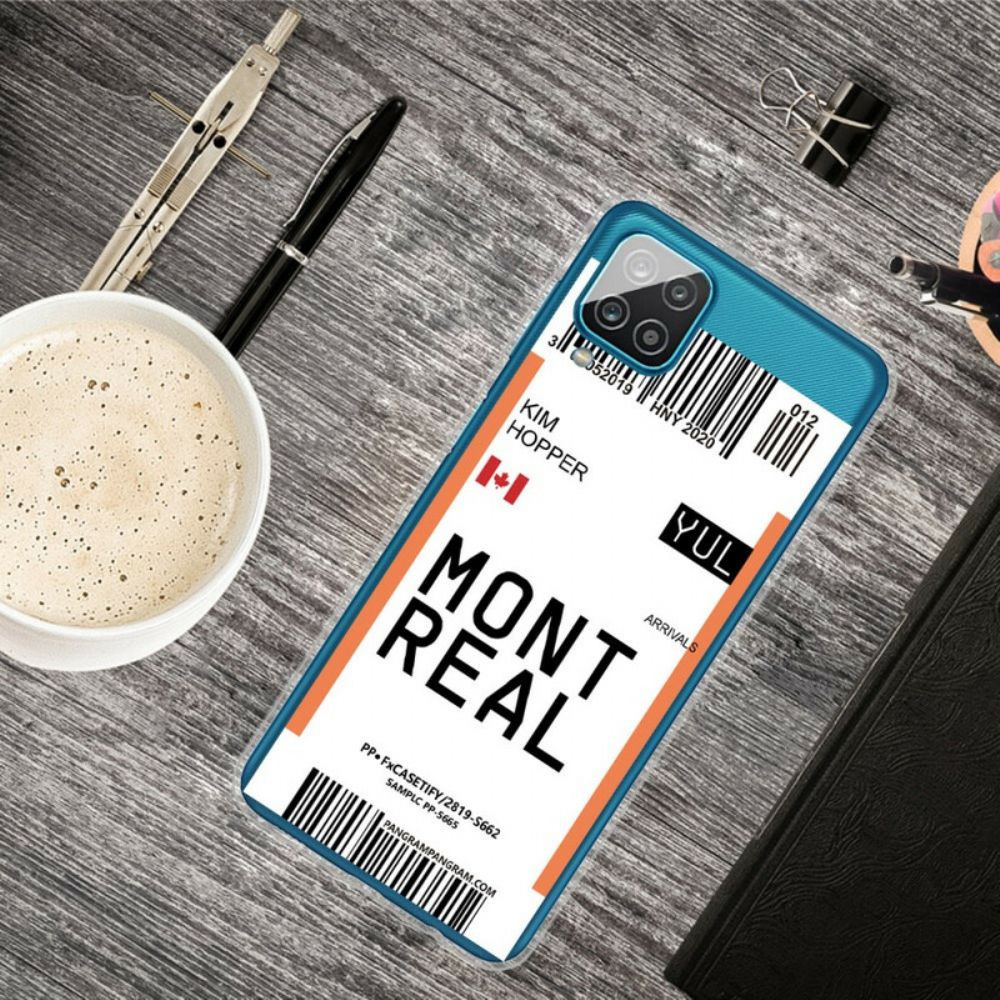 Hoesje voor Samsung Galaxy A12 / M12 Instapkaart Naar Montreal