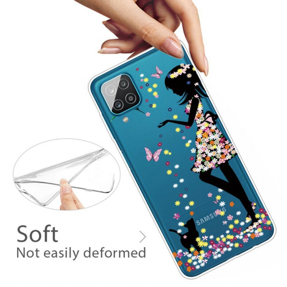 Hoesje voor Samsung Galaxy A12 / M12 Mooi Bloemhoofd