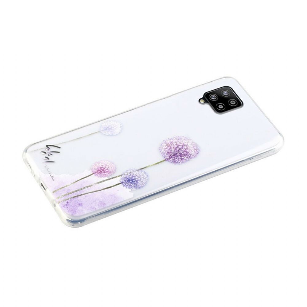 Hoesje voor Samsung Galaxy A12 / M12 Transparante Kleurrijke Paardebloemen