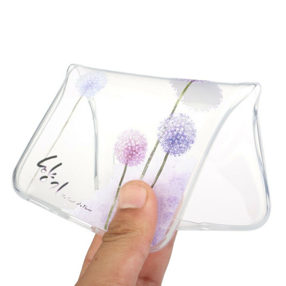 Hoesje voor Samsung Galaxy A12 / M12 Transparante Kleurrijke Paardebloemen