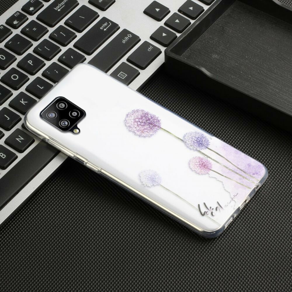 Hoesje voor Samsung Galaxy A12 / M12 Transparante Kleurrijke Paardebloemen