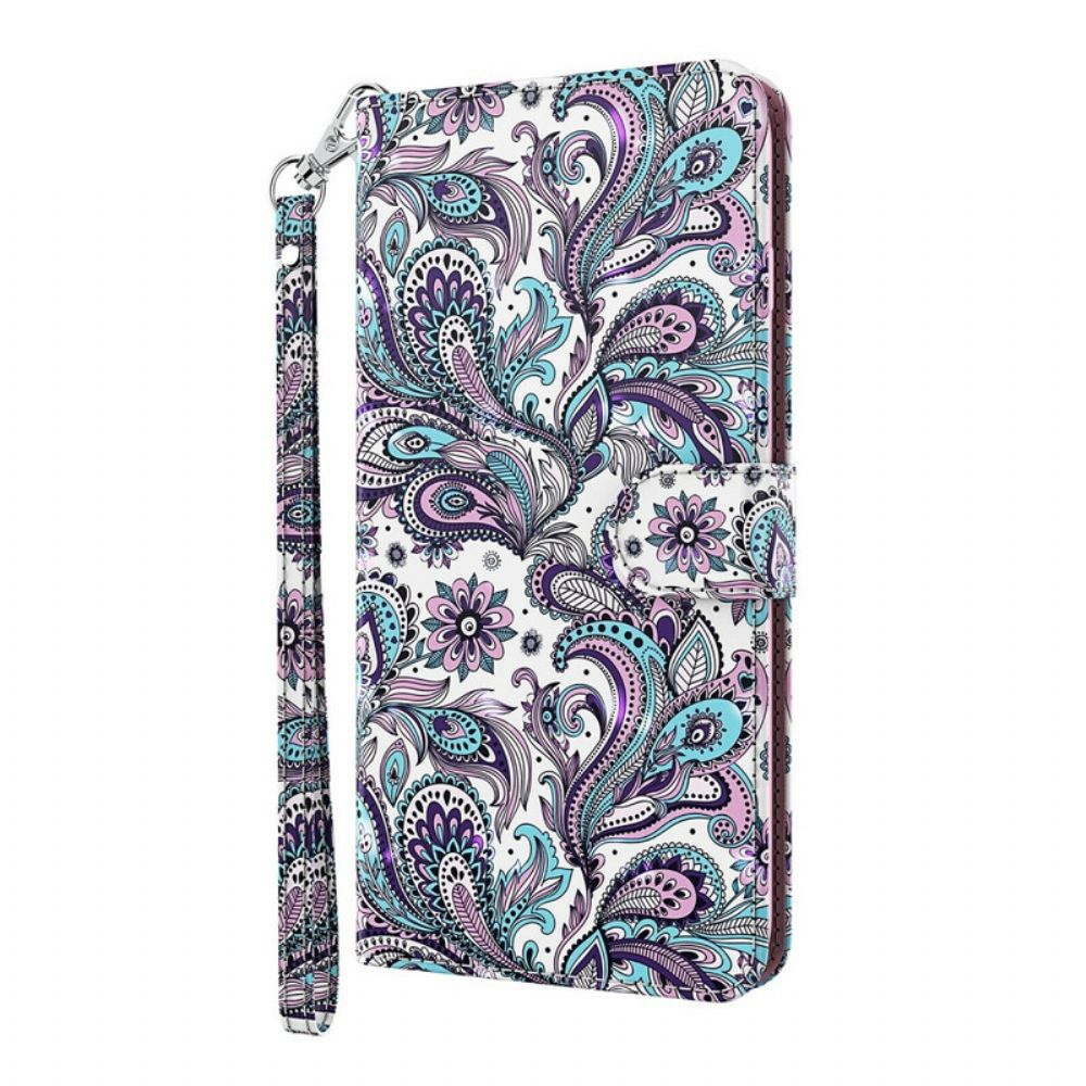 Leren Hoesje voor Samsung Galaxy A12 / M12 Bloemenpatronen