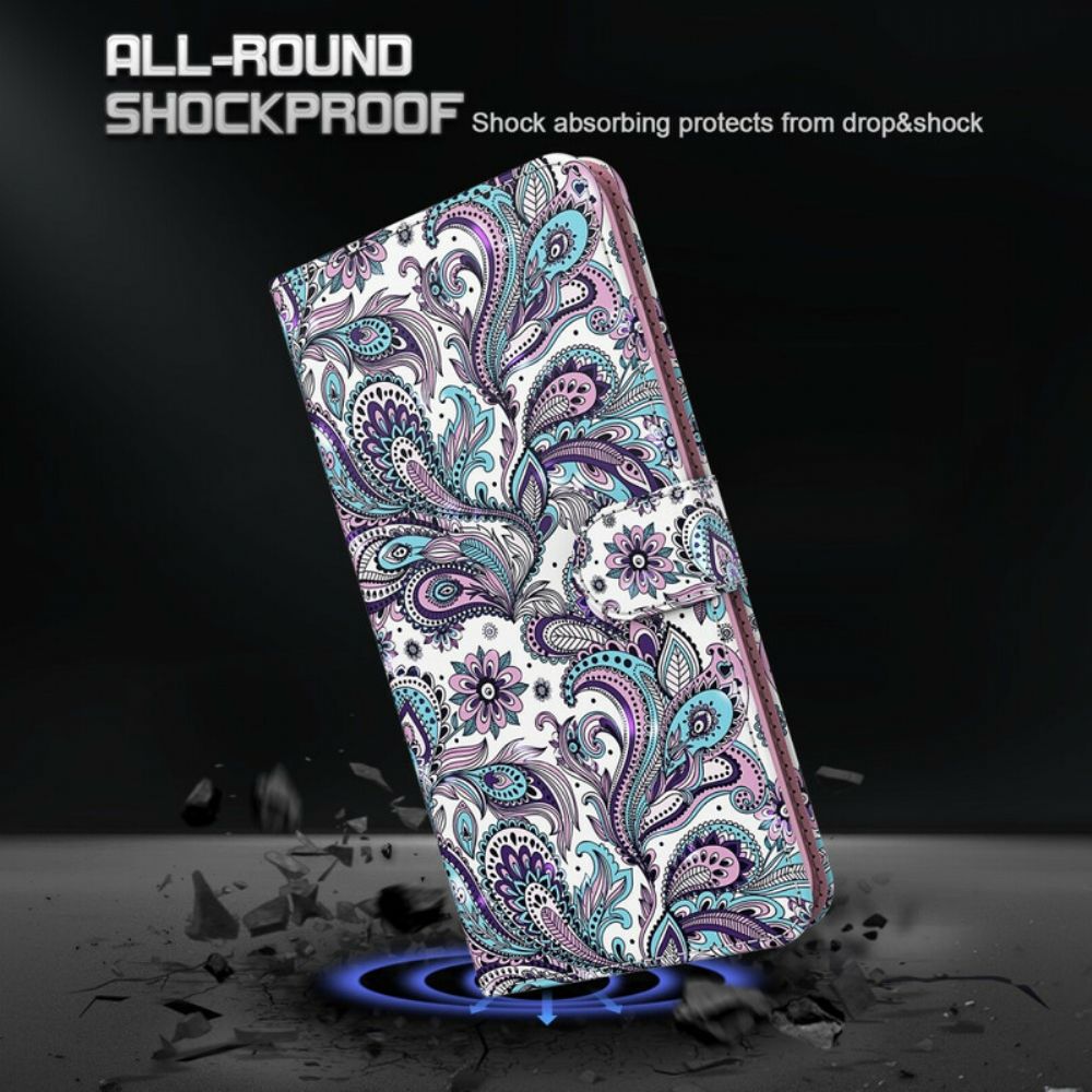 Leren Hoesje voor Samsung Galaxy A12 / M12 Bloemenpatronen