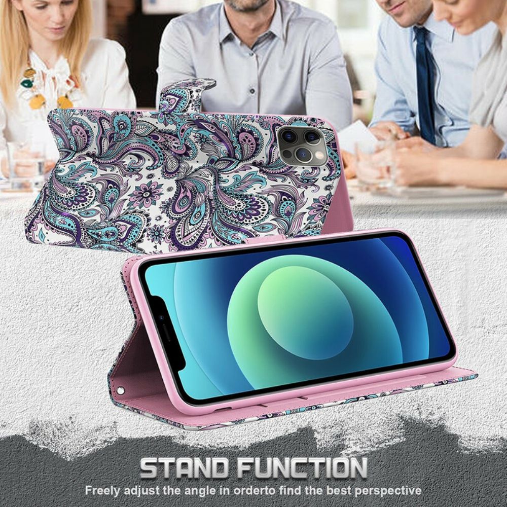 Leren Hoesje voor Samsung Galaxy A12 / M12 Bloemenpatronen
