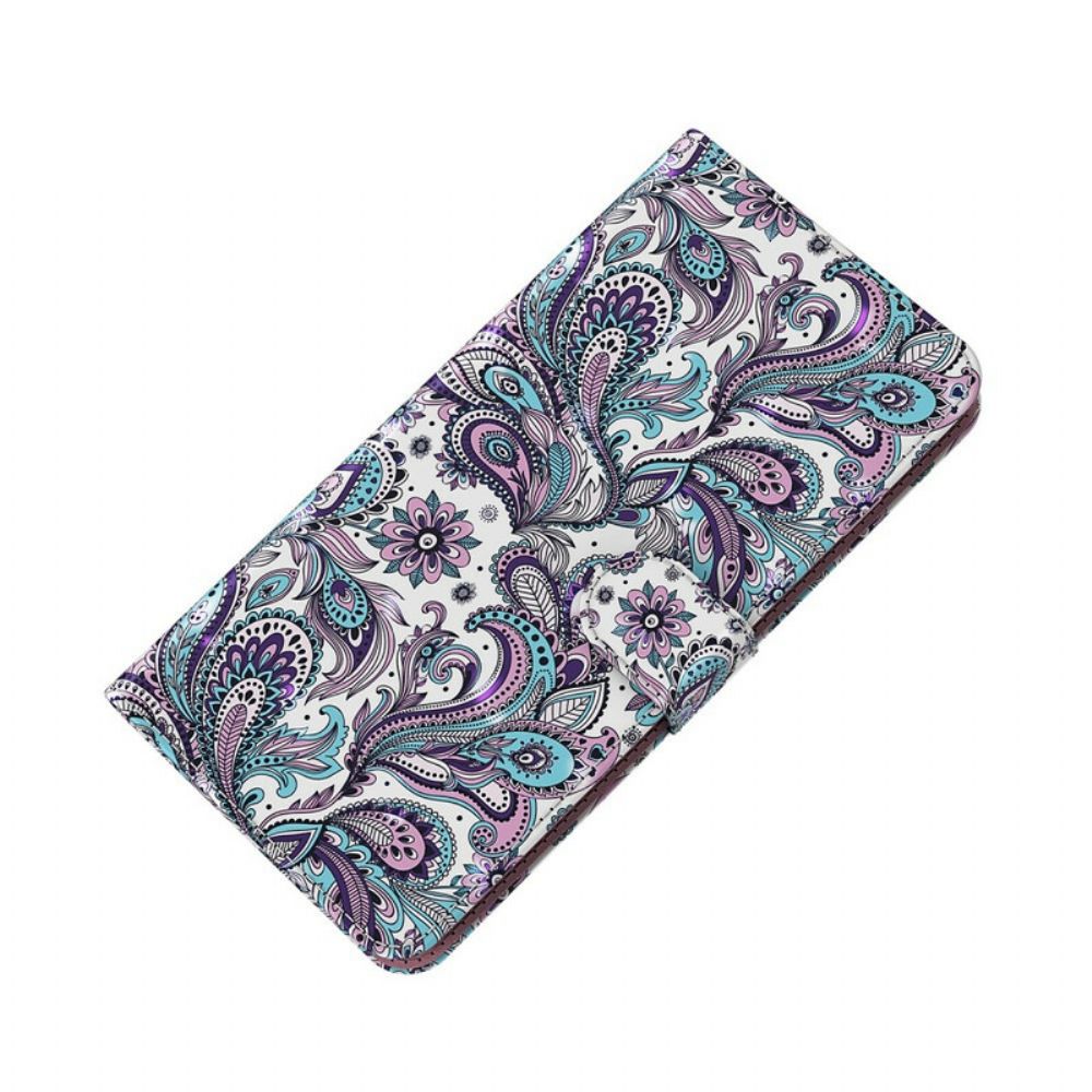 Leren Hoesje voor Samsung Galaxy A12 / M12 Bloemenpatronen