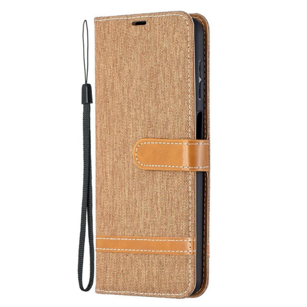 Leren Hoesje voor Samsung Galaxy A12 / M12 Met Ketting Band Met Stof En Leereffect