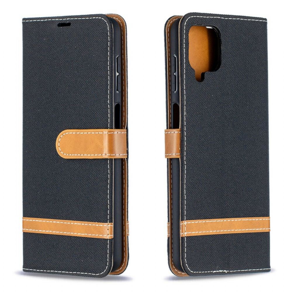 Leren Hoesje voor Samsung Galaxy A12 / M12 Met Ketting Band Met Stof En Leereffect