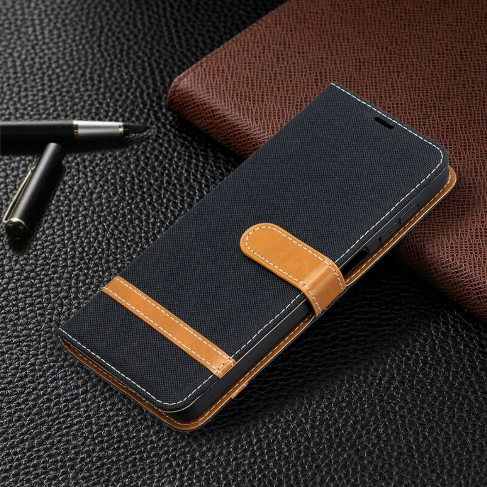 Leren Hoesje voor Samsung Galaxy A12 / M12 Met Ketting Band Met Stof En Leereffect