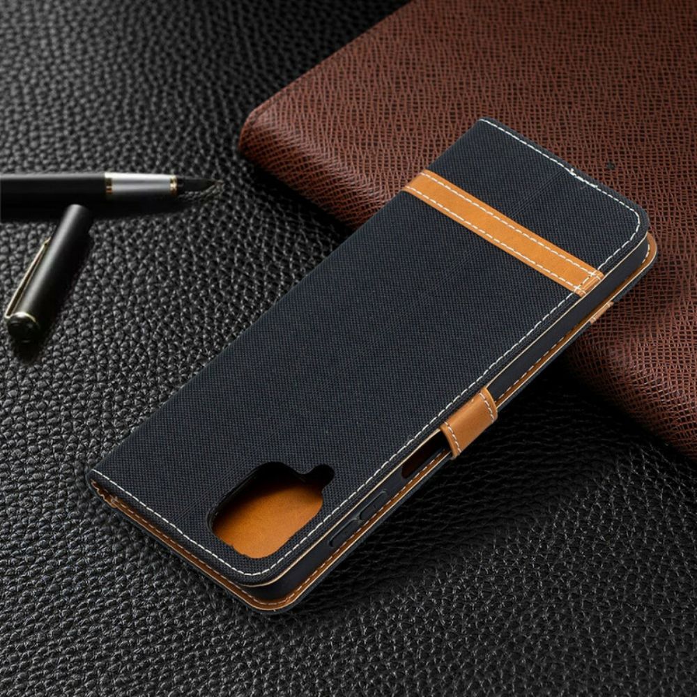 Leren Hoesje voor Samsung Galaxy A12 / M12 Met Ketting Band Met Stof En Leereffect