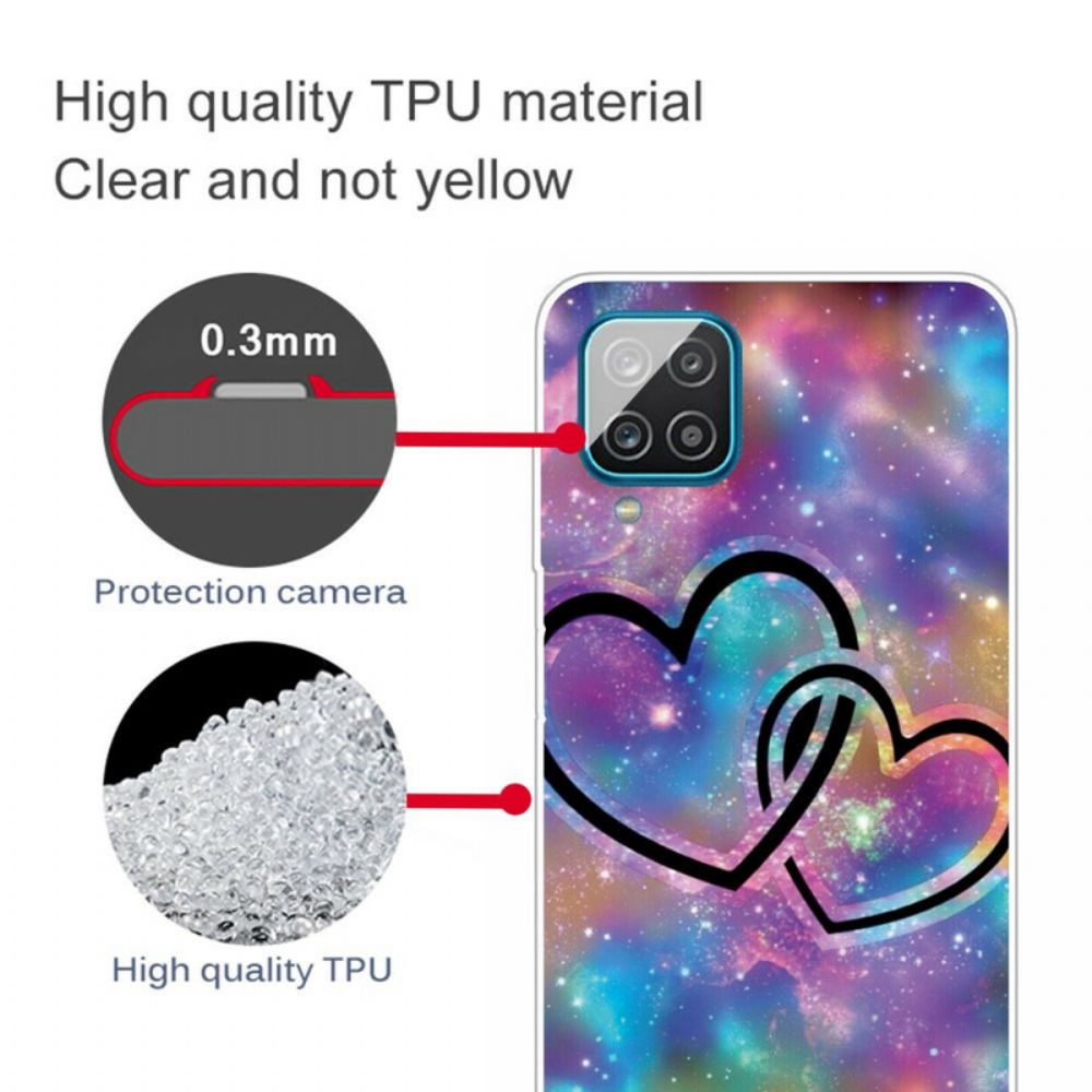 Telefoonhoesje voor Samsung Galaxy A12 / M12 Geketende Harten