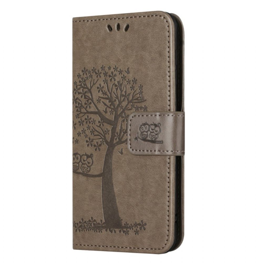 Flip Case Leren Samsung Galaxy A55 5g Uil En Koordboom