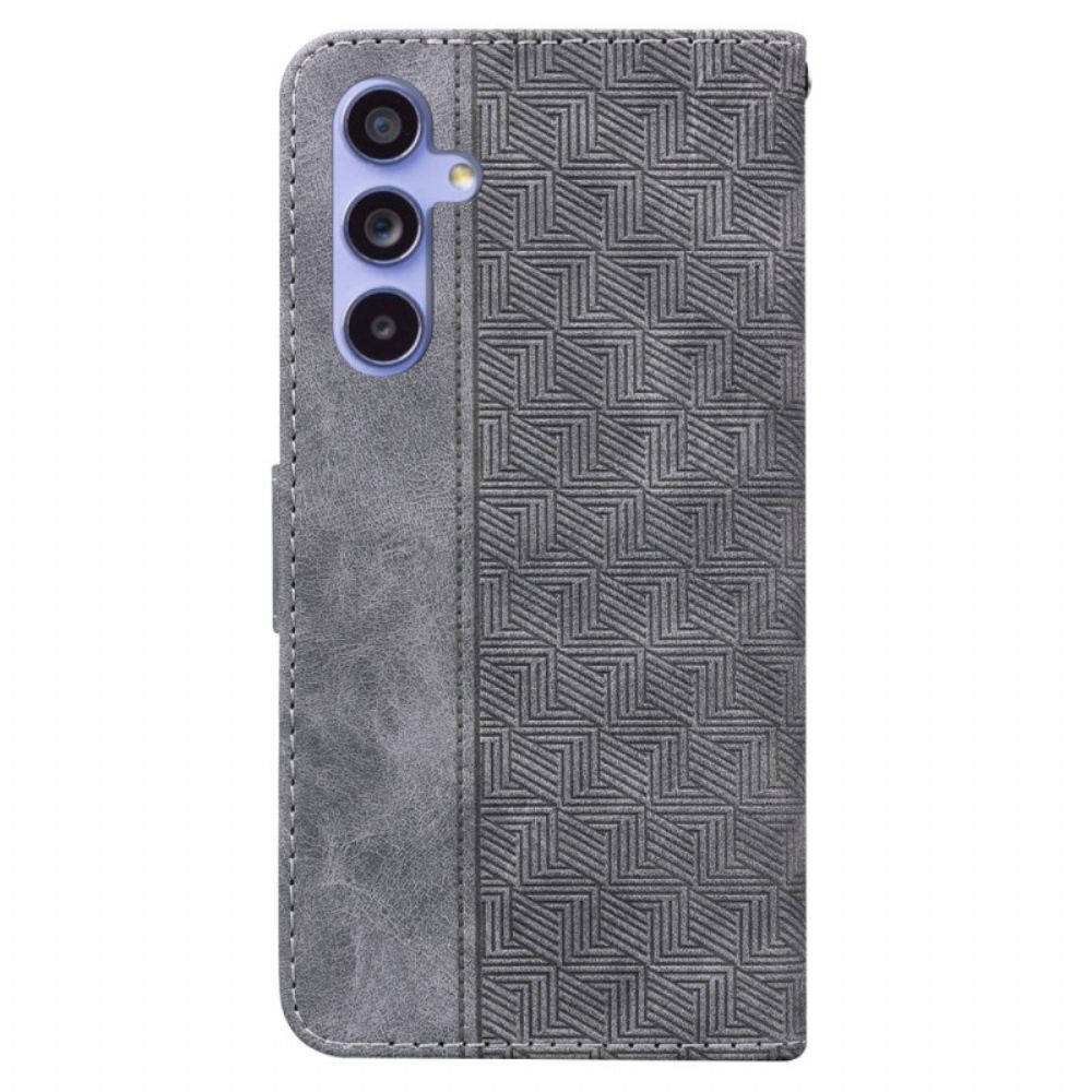Folio-hoesje Samsung Galaxy A55 5g Geweven Bandpatroon