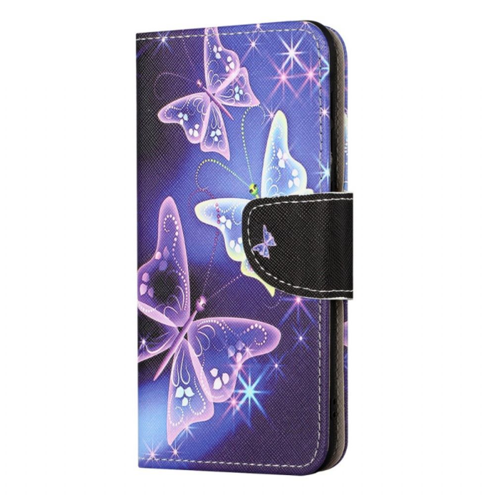 Folio-hoesje Samsung Galaxy A55 5g Telefoonhoesje Fonkelende Vlinders