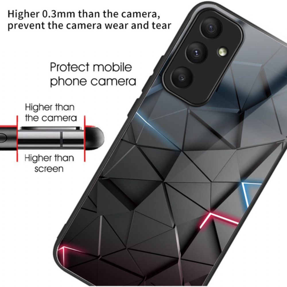 Hoesje Samsung Galaxy A55 5g Zwarte Driehoeken Van Gehard Glas