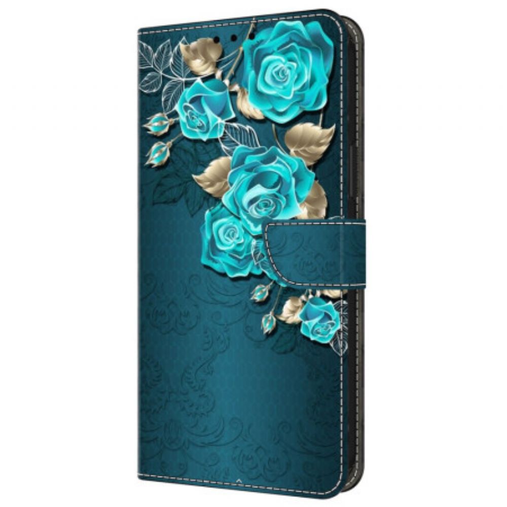 Leren Hoesje Samsung Galaxy A55 5g Roze Blauw