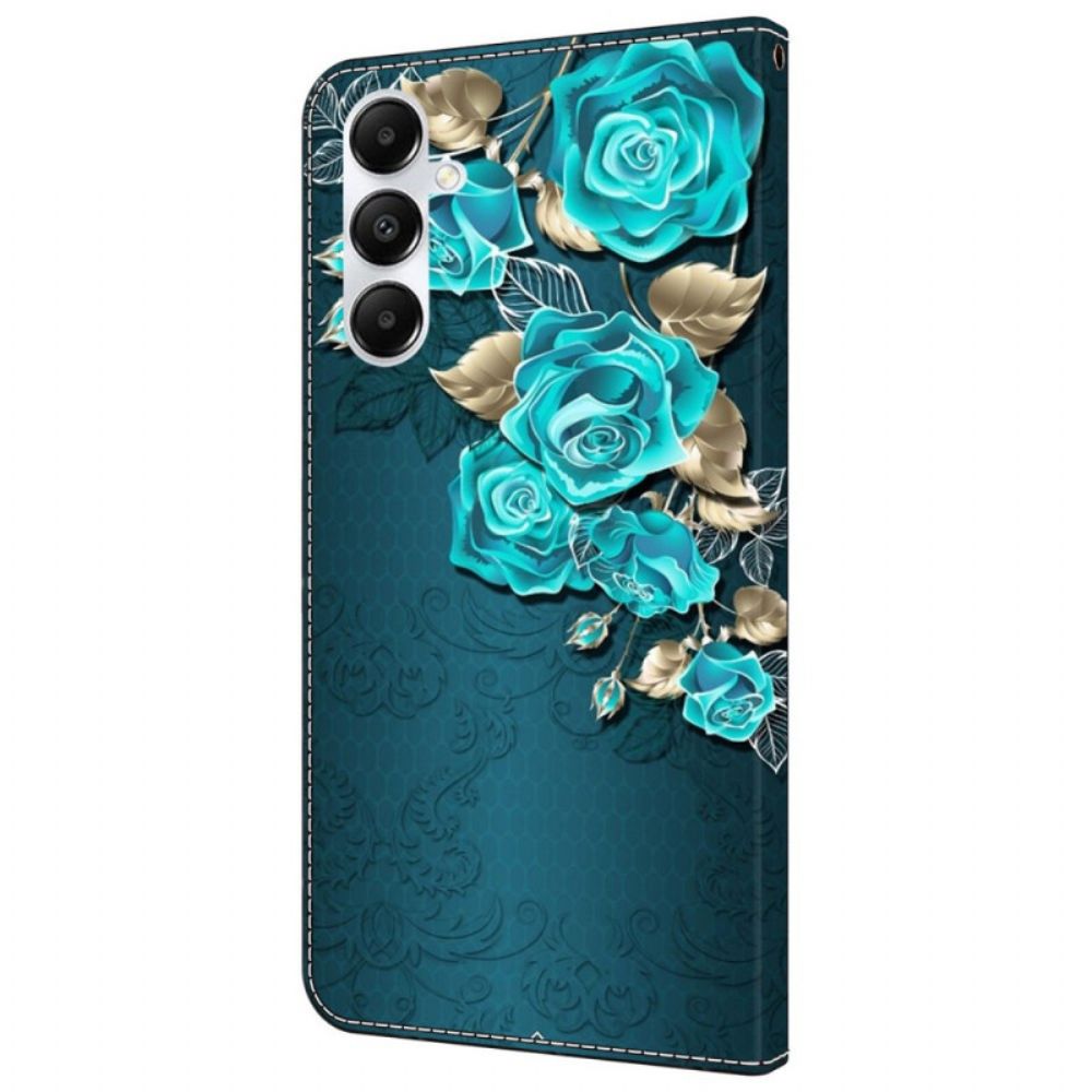 Leren Hoesje Samsung Galaxy A55 5g Roze Blauw