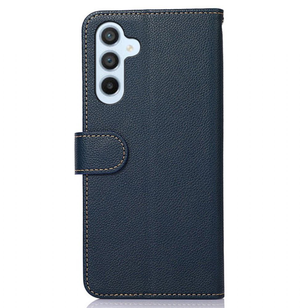 Leren Hoesje Samsung Galaxy A55 5g Tweekleurige Rfid-blokkering Khazneh Bescherming Hoesje