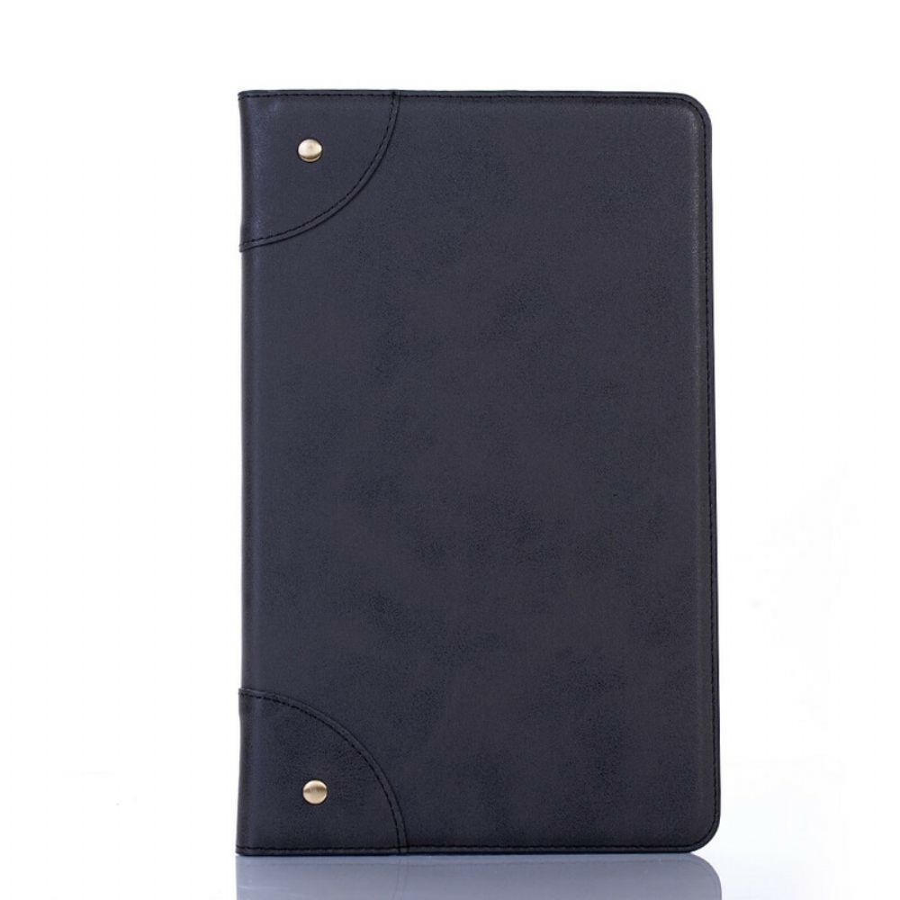 Cover voor Samsung Galaxy Tab A 10.1 (2019) Kunstleer Vintage Klinknagels