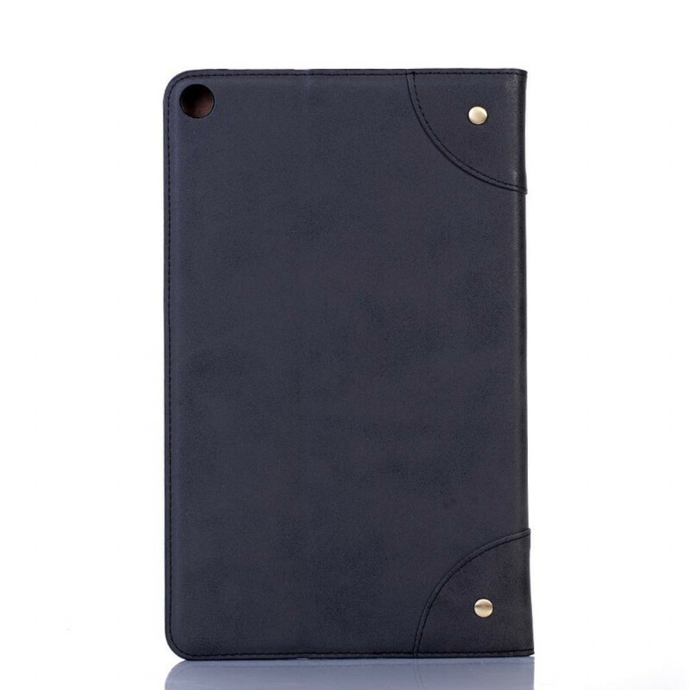 Cover voor Samsung Galaxy Tab A 10.1 (2019) Kunstleer Vintage Klinknagels