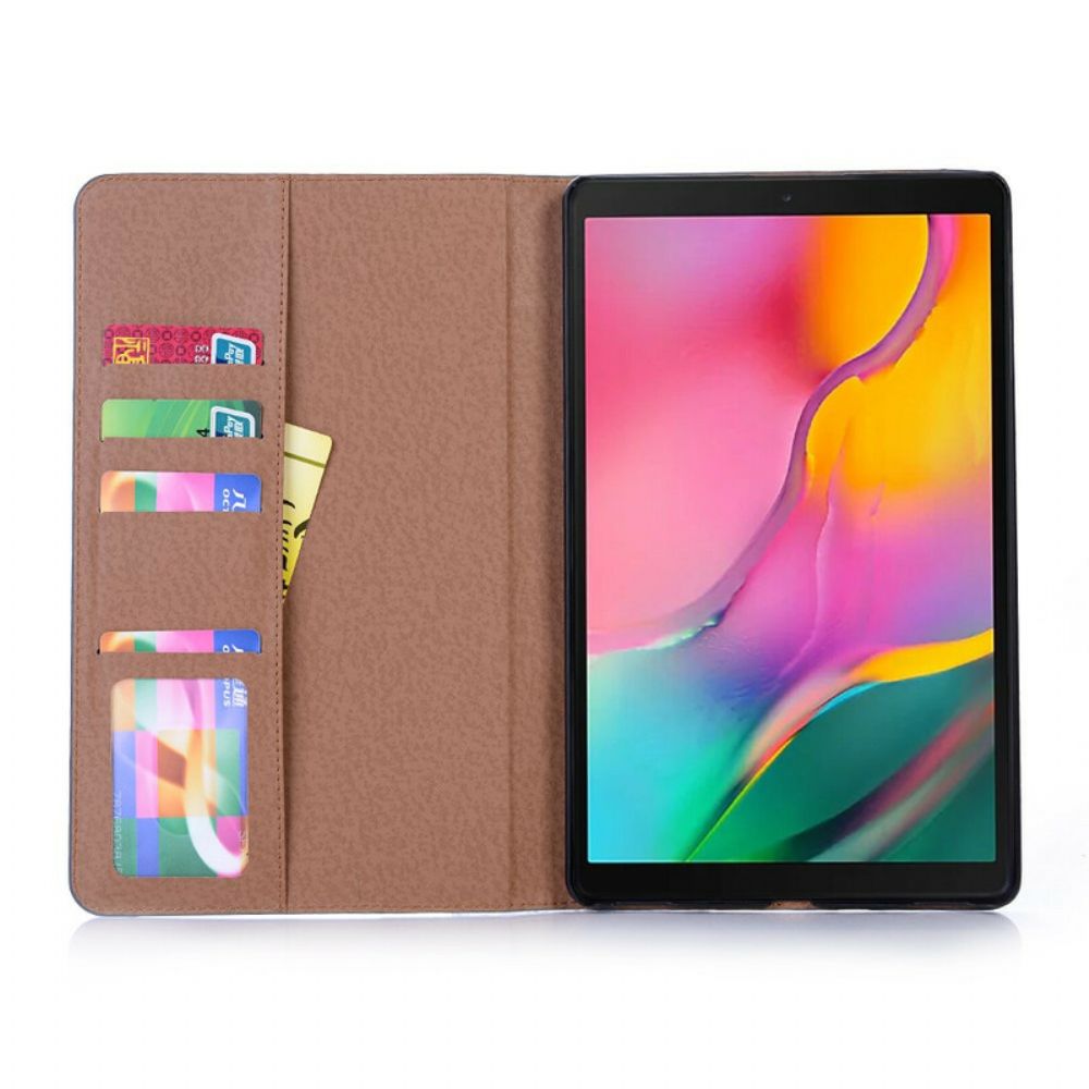 Cover voor Samsung Galaxy Tab A 10.1 (2019) Kunstleer Vintage Klinknagels