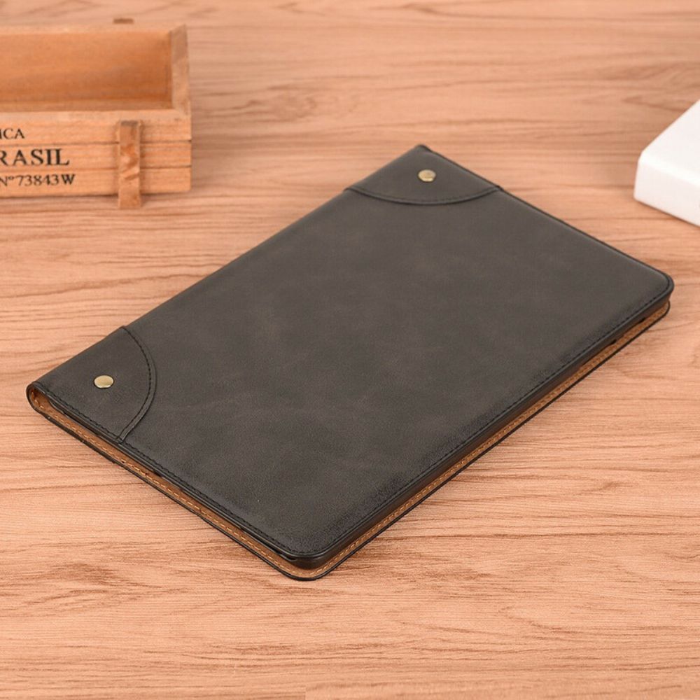 Cover voor Samsung Galaxy Tab A 10.1 (2019) Kunstleer Vintage Klinknagels