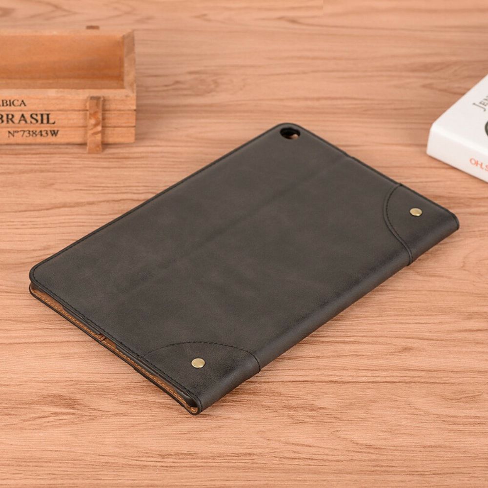 Cover voor Samsung Galaxy Tab A 10.1 (2019) Kunstleer Vintage Klinknagels