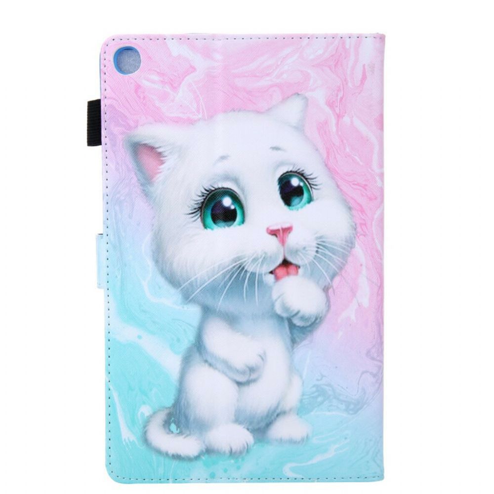 Leren Hoesje voor Samsung Galaxy Tab A 10.1 (2019) Marmeren Katje